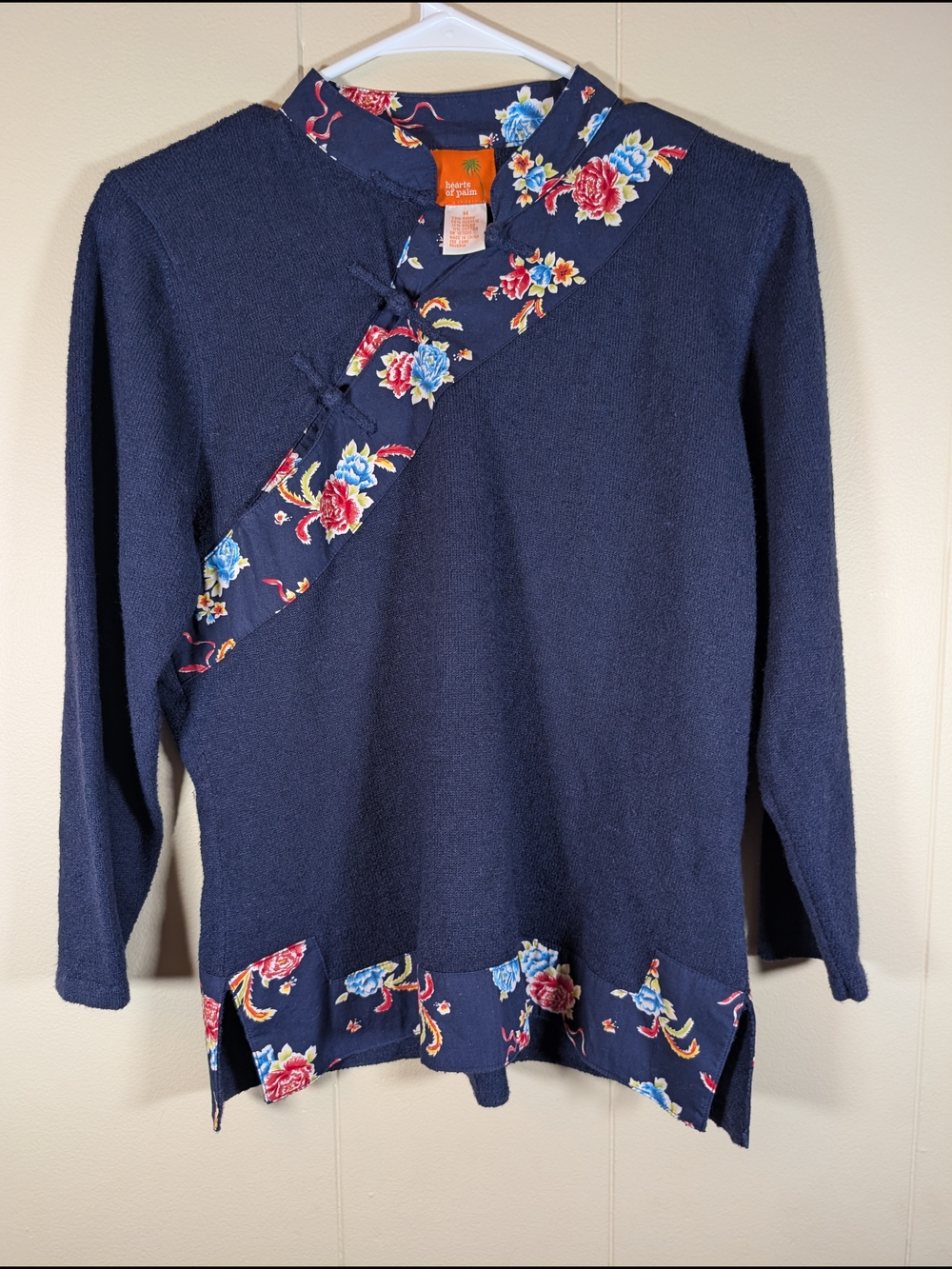 Navy Floral Accent Women's Sweater